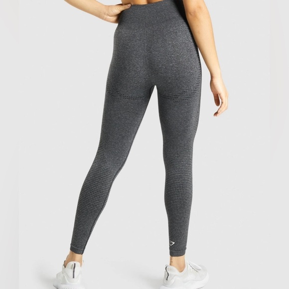 GYMSHARK VITAL SEAMLESS LEGGINGS IN DEEP CHARCOAL MARL SIZE MEDIUM - Picture 5 of 7
